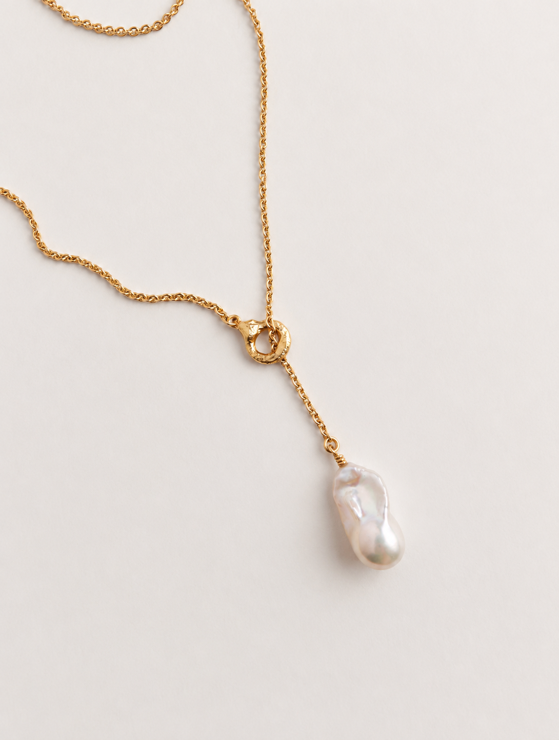 Y-Kette Perle/ Gold