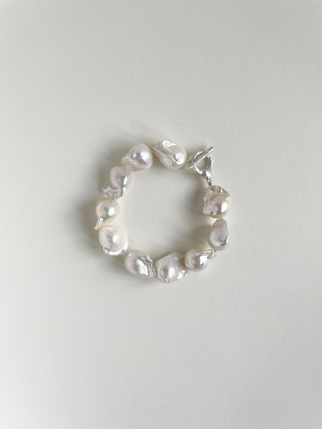 Armband mit barocken Perlen/ Silber