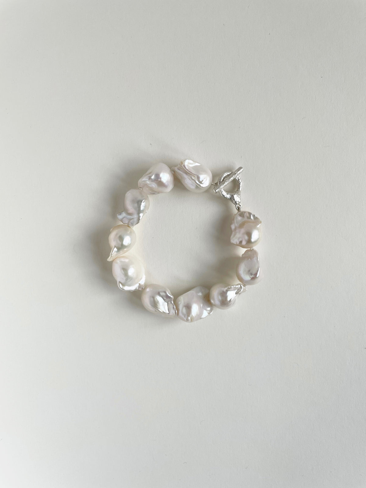 Armband mit barocken Perlen/ Silber