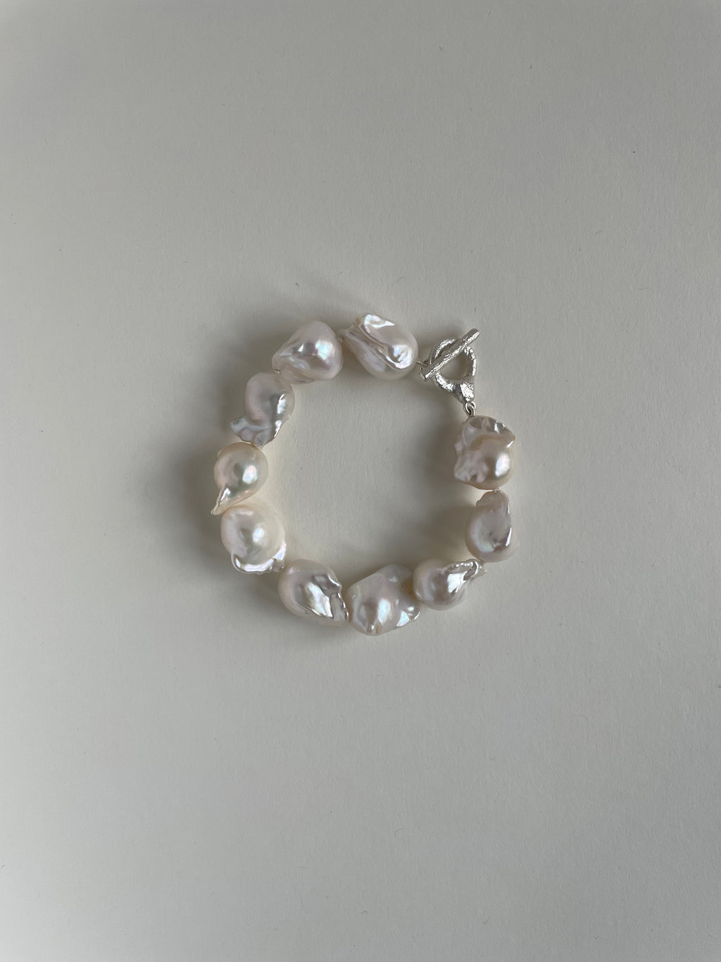 Armband mit barocken Perlen/ Silber