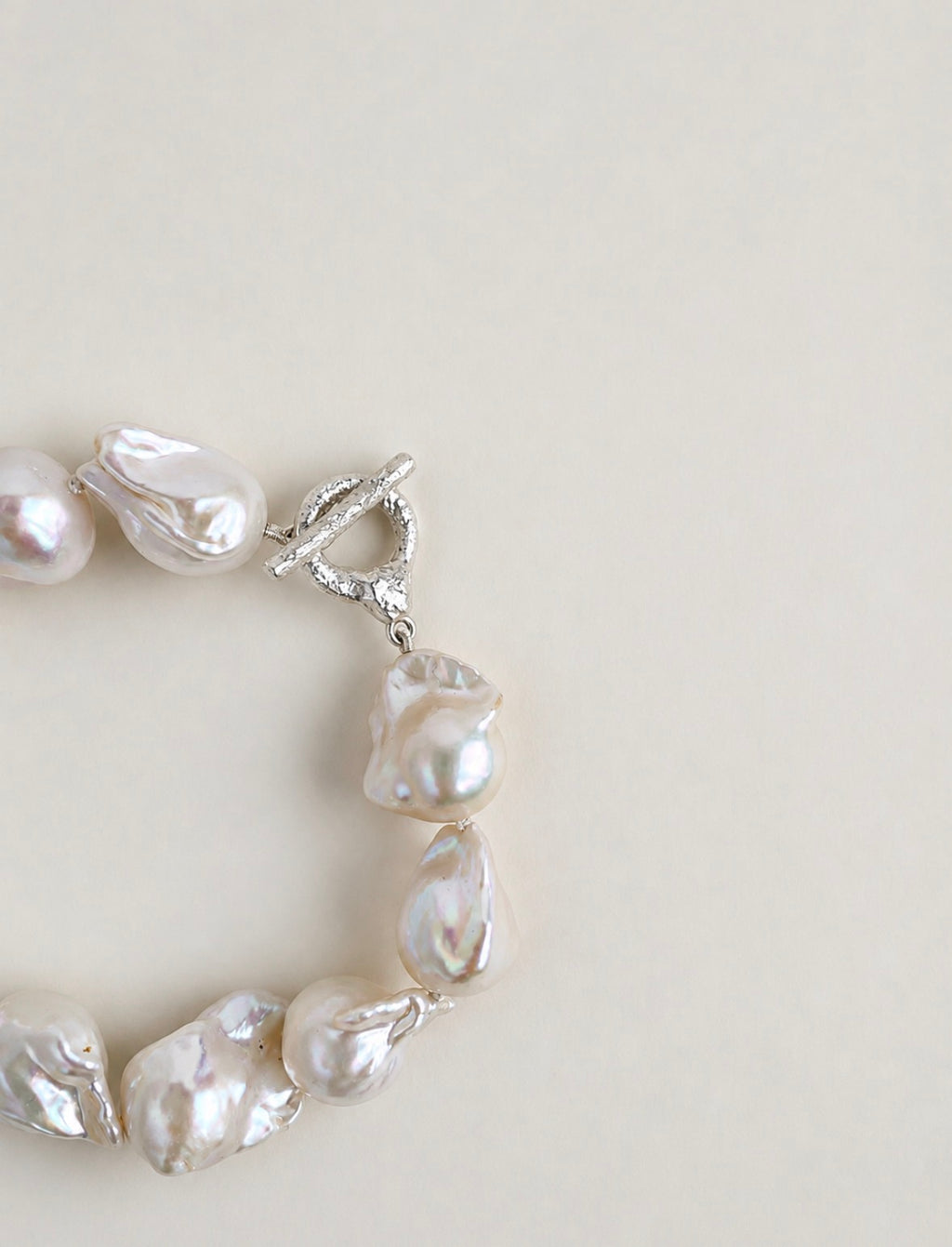 Armband mit barocken Perlen/ Silber