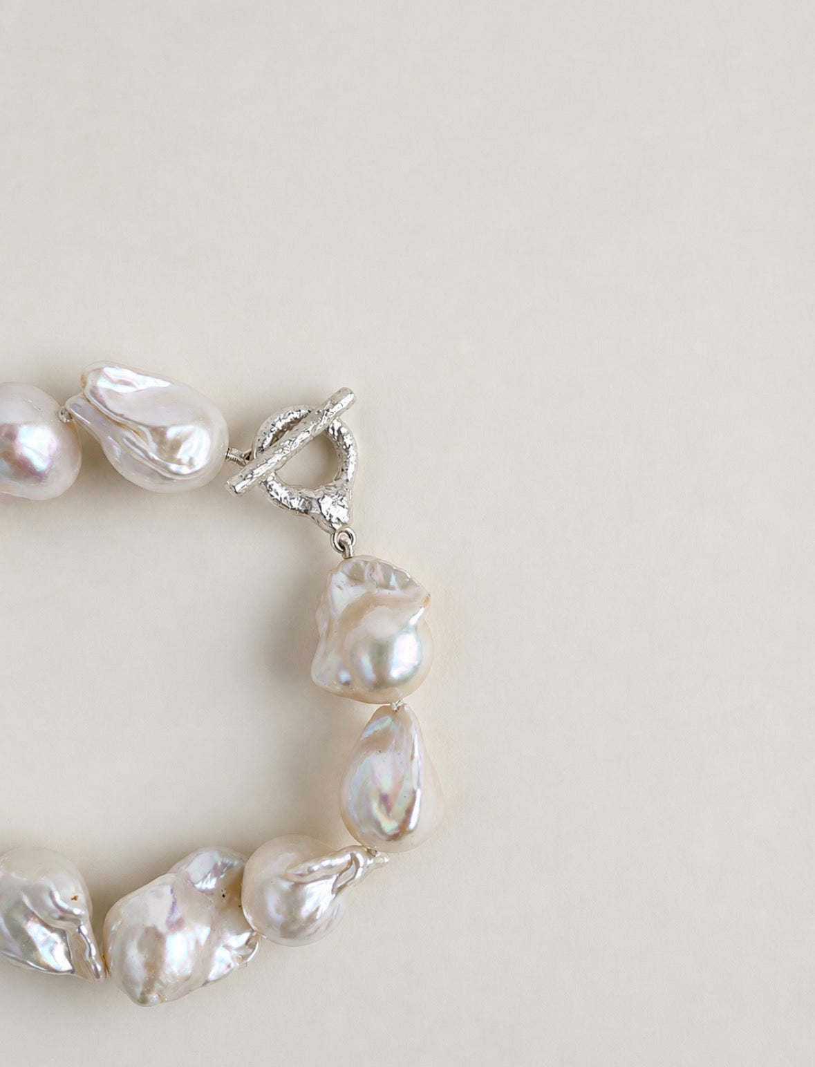 Armband mit barocken Perlen/ Silber