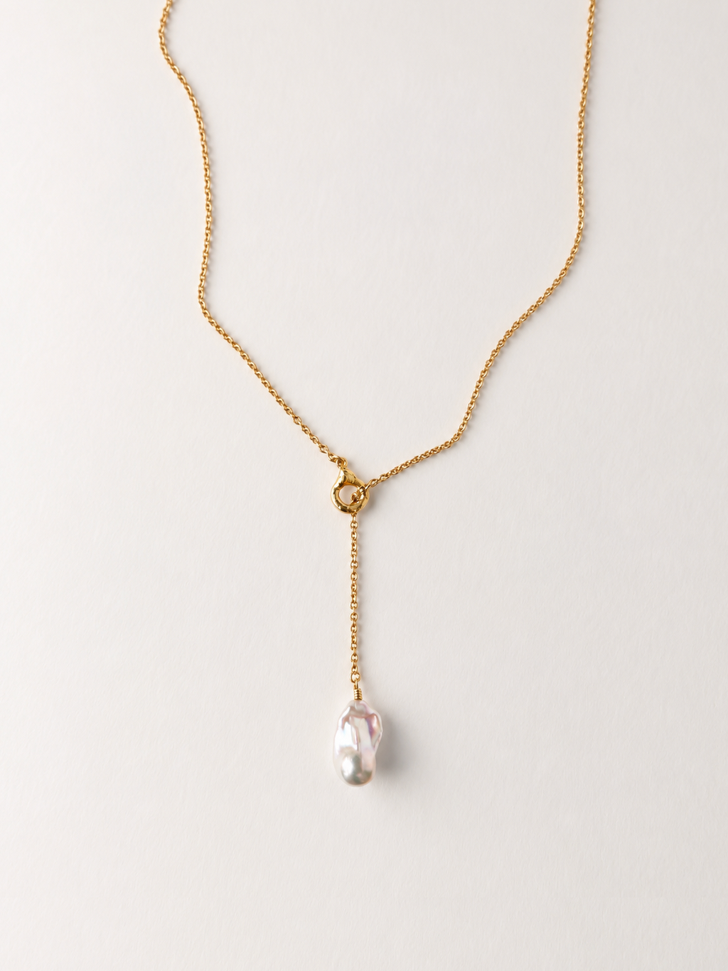 Y-Kette Perle/ Gold