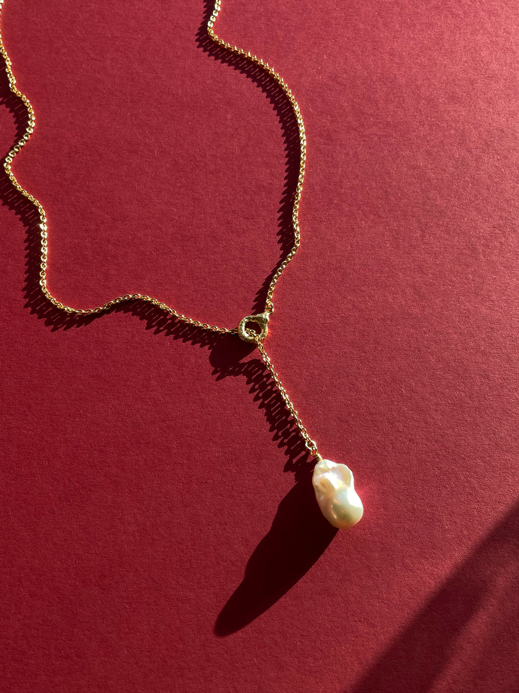 Y-Kette Perle/ Gold